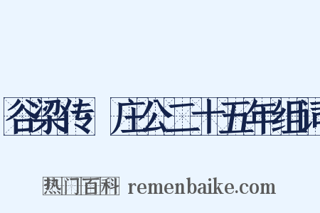 谷梁传·庄公二十五年组词是什么意思的图片